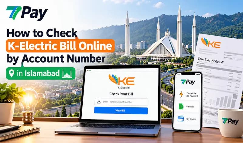 How to check K-Electric bill online by account number in Islamabad with 7Pay