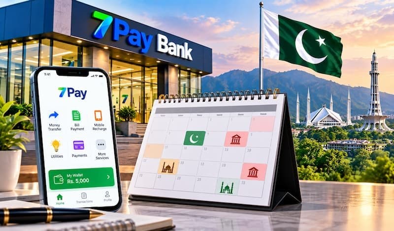 Bank Holidays in Pakistan calendar and digital payment services in Pakistan
